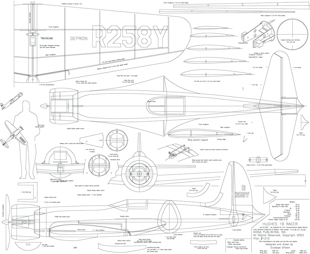 Plan - 1210 Hughes H-1 Racer