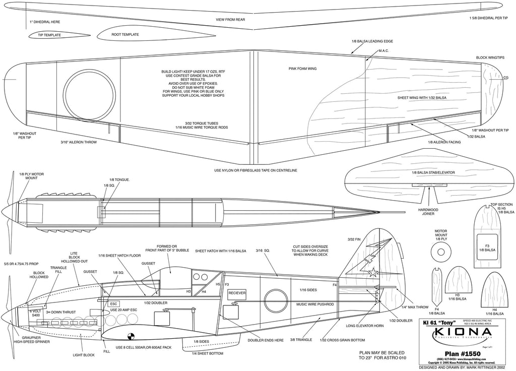 Plan - 1550 Ki-61 Tony