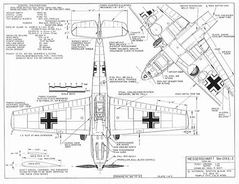 Drawing - Paul Matt - Messerschmitt Me 109 E-3